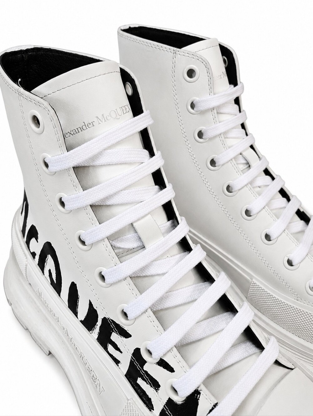 ALEXANDER MCQUEEN | Tread Slick Graffiti Leather High Top Boots EU 43 US 10 - Picture 8 of 11